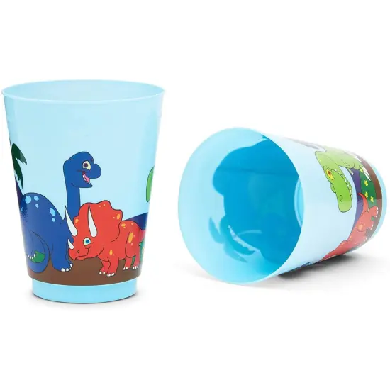 16 Pack Plastic Dinosaur Cups for Kids, Cartoon Dino Party Favors for Birthday Party Supplies (16 oz) Multicolor {3}
