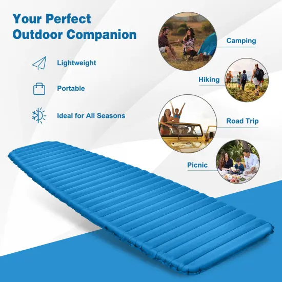 Inflatable Camping Sleeping Pad, Portable and Comfortable Blue {6}