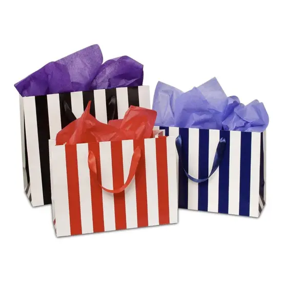 Mega Stripe Euro Totes 15" x 6" x 12" High-Quality Tote Packaging {4}