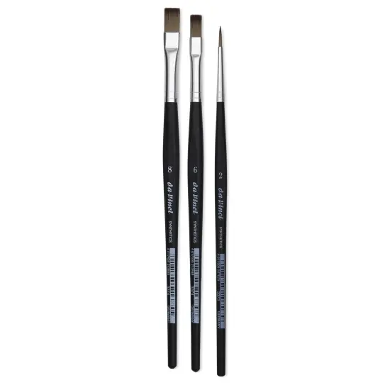 Da Vinci Facepainting Synthetic Brushes - Assorted, Short Handle, Set of 3 {1}