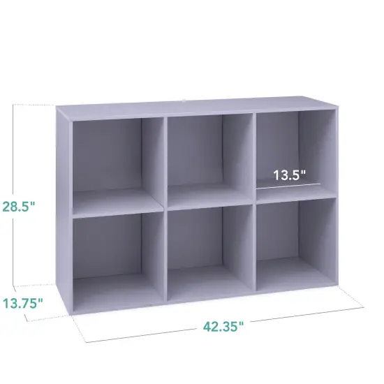 Best Choice Products 6-Cube Bookshelf, 13.5in Display Storage System, Organizer w/ Removable Back Panels Lavender {2}