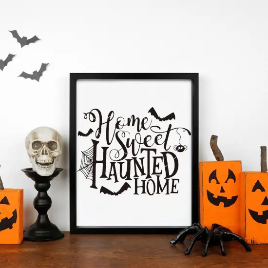 12Pcs Halloween Painting Stencils Pumpkin Face Bat Witch Boo Trick or Treat (Plastic, Wood) {2}