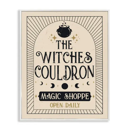 Witches Couldron Vintage Shoppe Framed Giclee Art White {1}