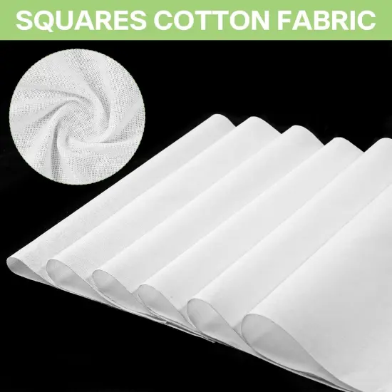 50Pcs Fabric Squares White Cotton Fabric {3}