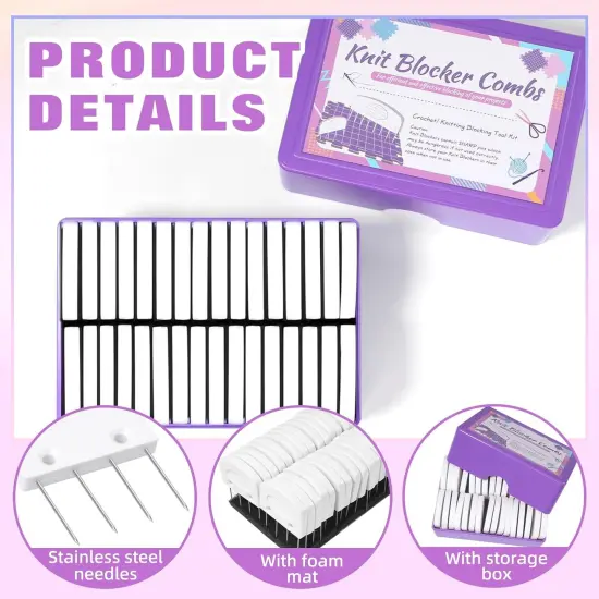 32 Pcs Knit Blocking Combs for Knitting {3}