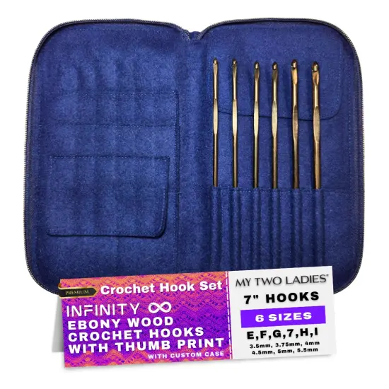My Two Ladies | Infinity | Crochet Hook Set | Ebony | Sizes E, F, G, 7, H, I {1}