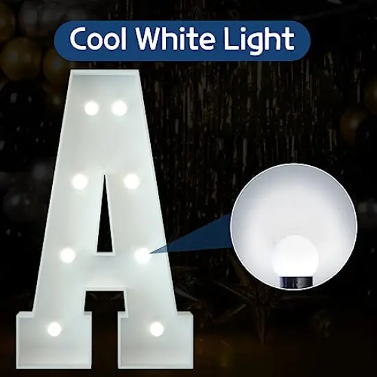 3FT Marquee Light Up Letters, Cool White Light Up Letters A, Large Marquee Letters for Party Decorations, Marry Me Light Up Letters, Baby Marquee Letters for Decor, Wedding Decor {4}
