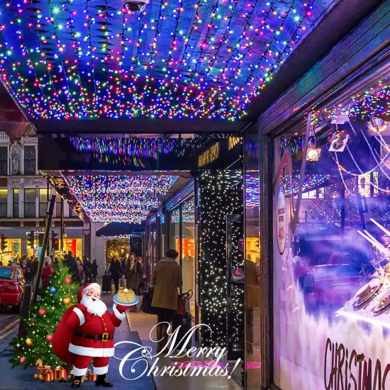 POTIVE 2 Pack Solar Powered Christmas Lights, 75.5ft 200 LED Multicolor Christmas Tree Lights, 8 Modes Solar String Lights Outdoor Waterproof for Garden Wedding Party Halloween Xmas Decoration {2}