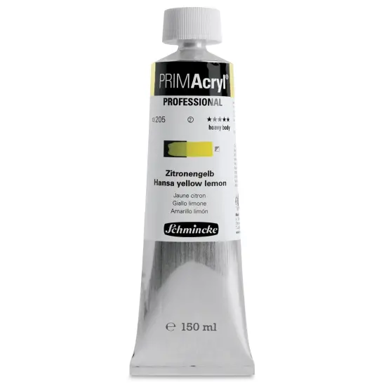 Schmincke Primacryl Professional Acrylic Paint - Hansa Yellow Lemon, 150 ml Tube {1}