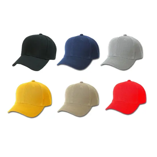 Set of 4 Qraftsy Solid Polyester Unisex Baseball Caps - Plain Hat {2}