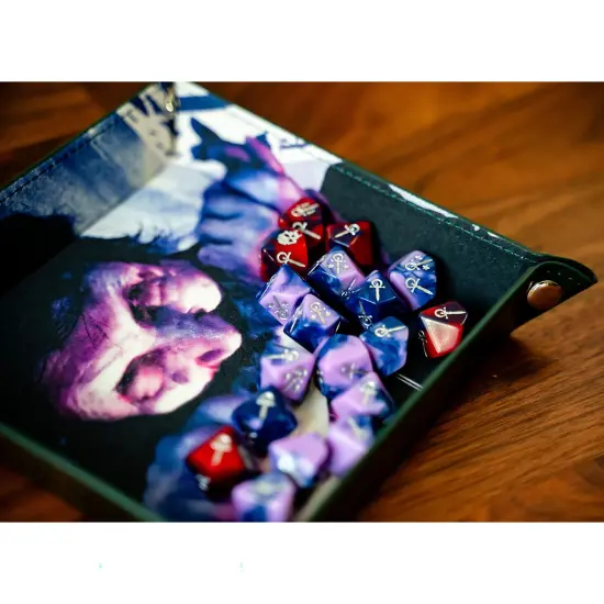 Vampire: The Masquerade 5th Edition Roleplaying Game - Acquired Taste Limited Dice & Tray Accessory Pack - 18 Purple & Red RPG Dice & Folding Tray {4}