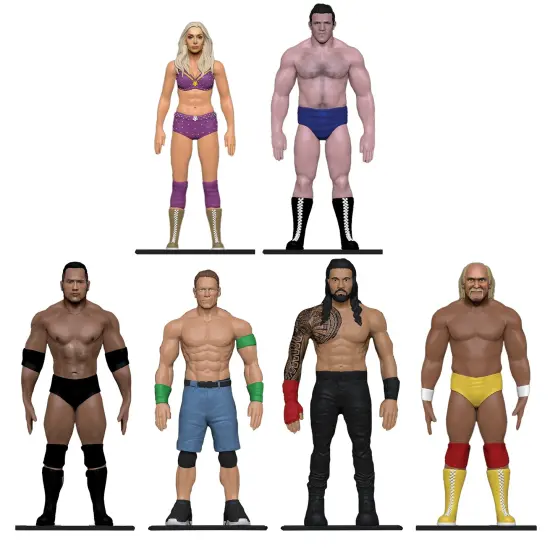 FleXfigs: WWE Icons Deluxe Pack - 6 Characters - Wrestler Articulated Action Figures, Flex It - Pose It!, Collectible Toy Miniatures, Licensed, Kid 3+ {1}