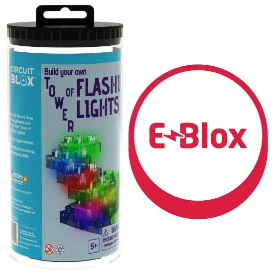 E-Blox: Circuit Blox: BYO Tower of Flashing Lights - Color-Changing LED Blocks Kit, Stack & Build 3D Brick Creations Set, DIY STEM Toy, Kids Ages 8+ {7}