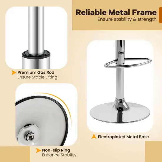 Costway Modern Bar Stools Set of 2 PU Leather Upholstered Swivel Counter Stools with Back Black/Brown/White {6}