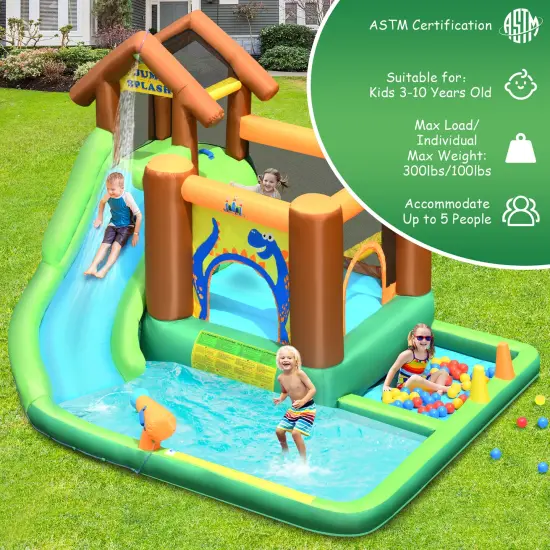 Bountech Inflatable Waterslide Bounce House Climbing Wall without Blower {4}