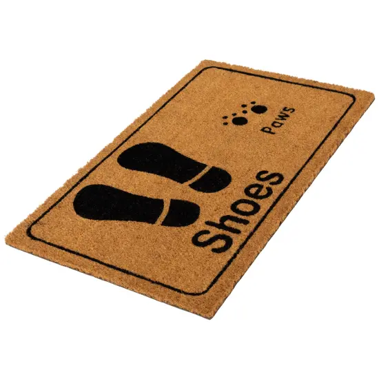 Northlight Shoe Prints and Paw Prints Doormat 18" x 30" Beige {6}