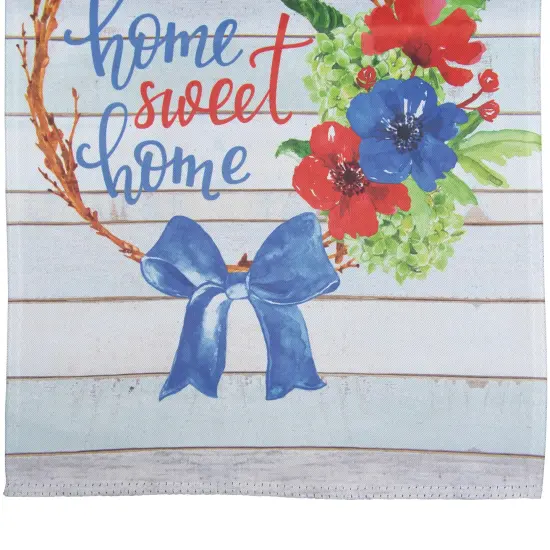 Northlight Home Sweet Home Wreath Patriotic Outdoor Garden Flag - 18" x 12.5" Red {7}