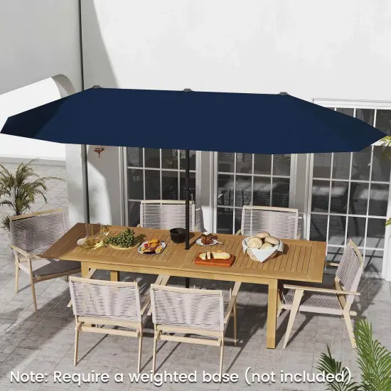 Costway 13 FT Large Patio Umbrella Outdoor Double-Sided Table Market Umbrella for Garden Beige/Brown/Gray/Navy/Orange/Wine {2}