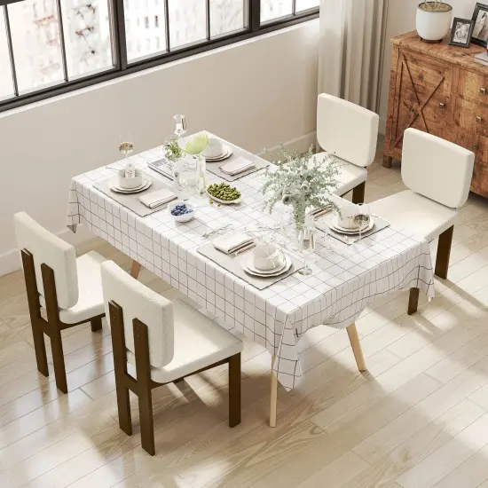 Costway Wooden Dining Chair Set of 2/4 with Rubber Wood Leg Padded Wide Seat & Back for Home {4}