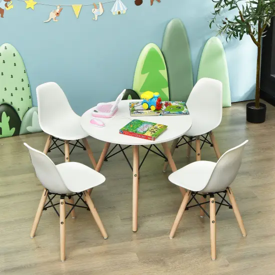 Costway 4 PCS Kids Chair Set Mid-Century Modern Style Dining Chairs w/ Wood Legs {3}