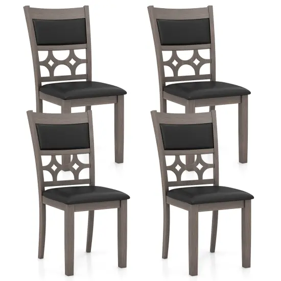 Costway Upholstered Dining Chair Set of 2/4 Armless Chair with Padded Backrest & Seat {8}