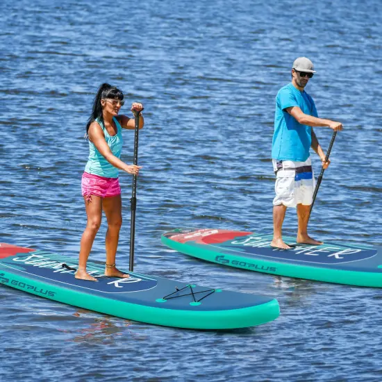 Goplus 10.5ft\11ft Inflatable Stand Up Paddle Board W/ Backpack Leash Aluminum Paddle {8}
