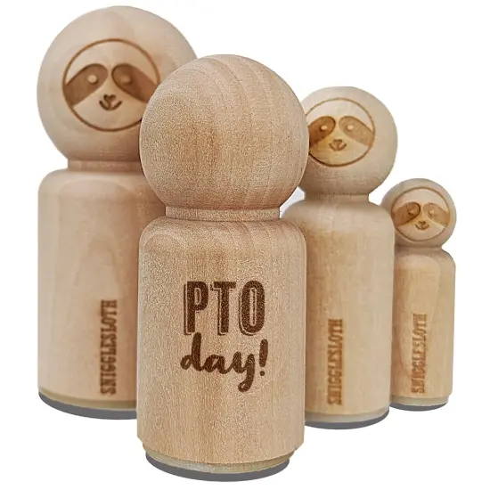 PTO Day Paid Time Off Fun Font Rubber Stamp for Stamping Crafting Planners {2}