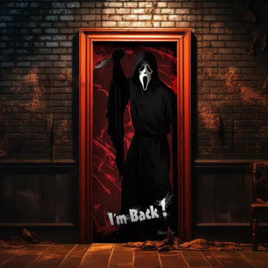 Ghost Face Door Cover Halloween Decor {3}