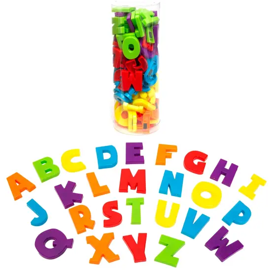 Boley: Magnetic Capital Letters & Numbers - 120pc Playset - Assorted Bright & Bold Magnet Colors, Travel Tube, ABC & Math Educational Toy, Kids Age 3+ {5}