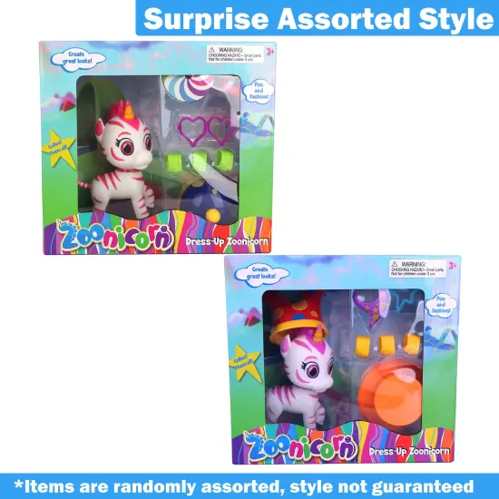 Zoonicorn: Dress-Up - Surprise Assorted Character-Style - 5" Miniature Figure w/ Interchangeable Clothing Accessories, Switch-Up Toy Playset, Kids 3+ {4}
