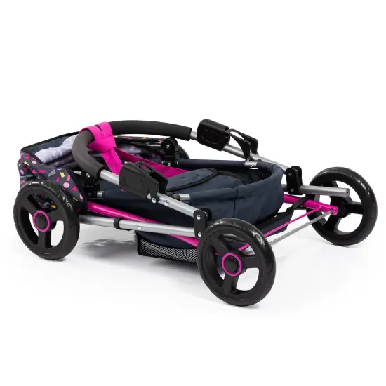 Bayer: Pram Cosy - Navy, Hot Pink, Fairy - Accessory for Dolls Up to 18", Matching Shoulder Bag, Blanket & Pillow, Foldable, Kids Ages 3+ {4}