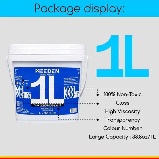 MEEDEN 1L Heavy Duty Acrylic Paint PHTALOCYANINE GREEN {4}