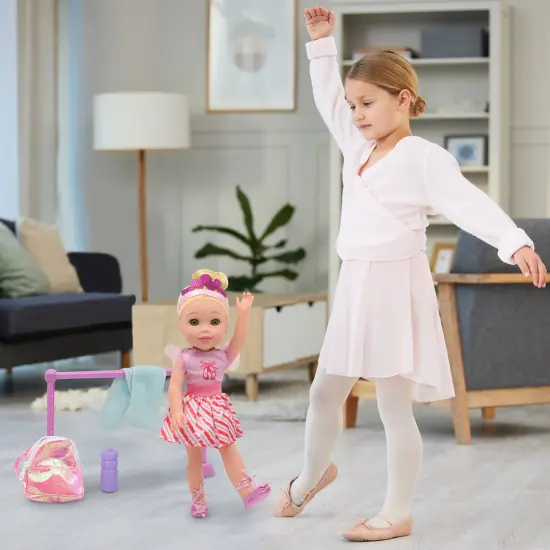 Style Dreamers: Ballet Set - Pink 14" Doll - Blonde Hair Hard Body Doll, 5pc Ballet Gear Accessories, Tutu Oufit w/Headband & Slippers, Kids Ages 3+ {5}