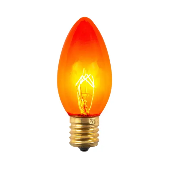 Northlight C9 Transparent Incandescent Christmas Replacement Bulbs - Orange - Pack of 25 {6}
