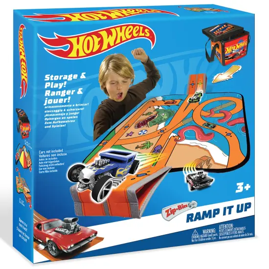 Hot Wheels ZipBin Ramp It Up! Storage Case & Racetrack Playmat/Car Ramp {3}
