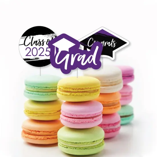 Big Dot of Happiness Purple 2025 Graduation Party - DIY Shaped Cut-Outs - 24 Count {4}