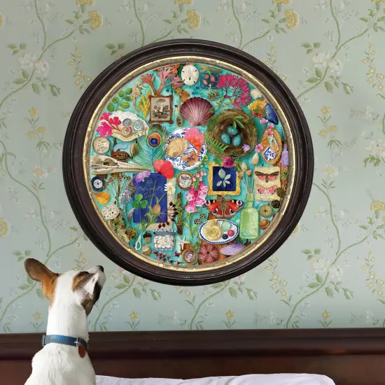 eeBoo Piece & Love: Collecting Nature - 500 Piece Puzzle - Adult Round Jigsaw, 23"x23", Includes Image Reference Insert, Glossy High-Quality Pieces {6}