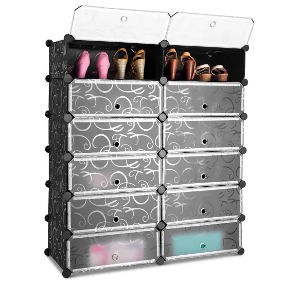 Costway 12 Cubic Portable Shoe Rack Shelf Cabinet Storage Closet Organizer Home Furni {5}