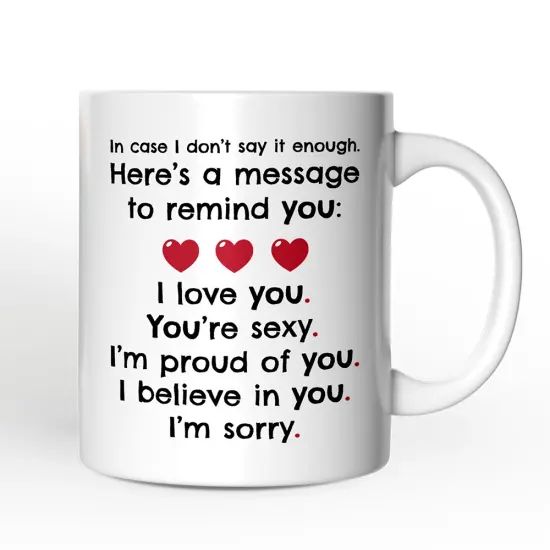 All The Things to Say Heartful Message Mug, Romantic Sincere Gift For Husband or Wife {4}