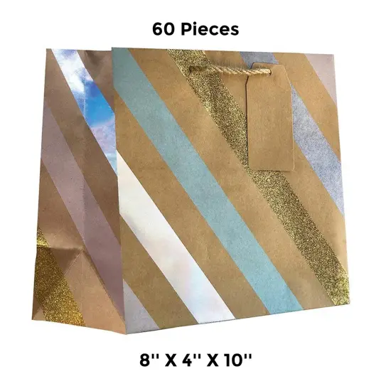 Patterned Gift Bags 8" X 4" X 10" Stylish Eco-Friendly Gift Bags {1}