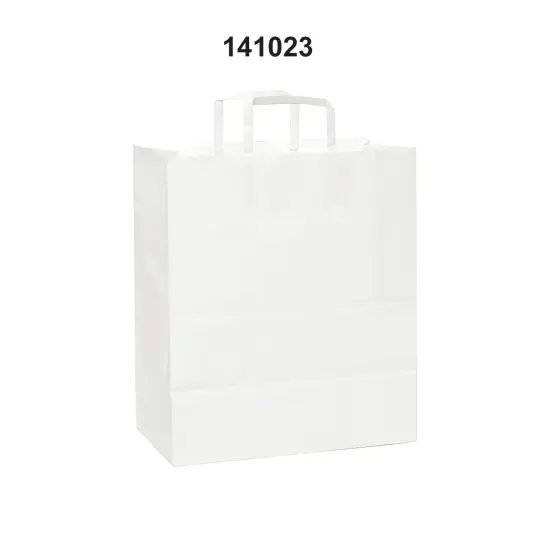 White Paper Bags with Flat Handles 12" x 7" x 12" {3}