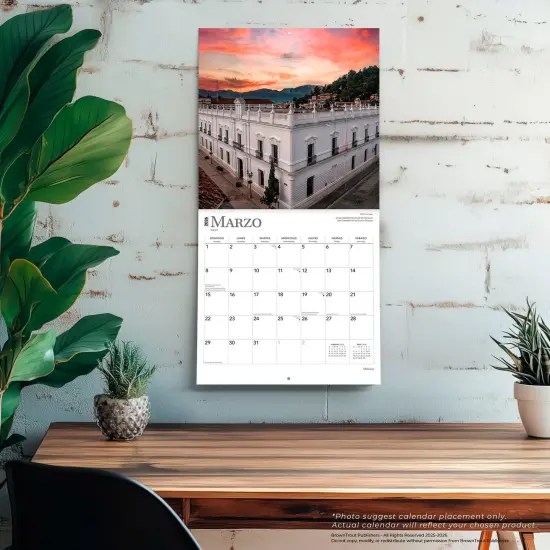 Mexico | 2026 12 x 24 Inch (Hanging) Monthly Square Wall Calendar | English/Spanish Bilingual | Plastic-Free {5}