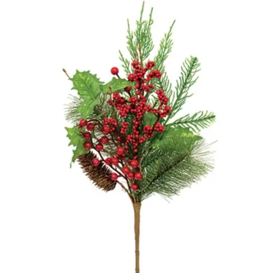 Merry Berry Pine & Holly Pick 20 Inch for Christmas Holiday Decor {1}