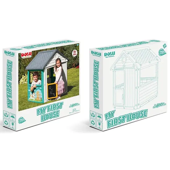 Dolu: My First House: White & Green - Playhouse, Indoor & Outdoor Toy, Cat & Dog Decal, Waterproof & Durable, Imaginative Play, Toddler Kids Age 2+ {5}