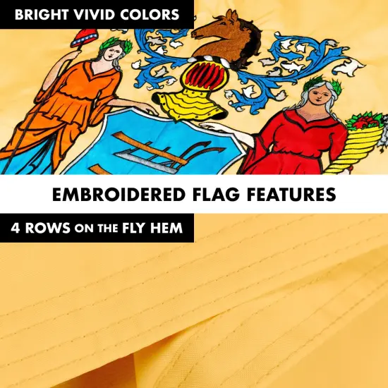 G128 - 6 Feet Tangle Free Spinning Flagpole (Black) New Jersey Double Sided Brass Grommets Embroidered 3x5 ft (Flag Included) Aluminum Flag Pole {5}