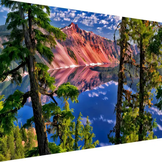 Diamond Painting Landscape, Diamond Art Kits for Adults Mountain,Scenery Large Diamond Painting 5D DIY Round Diamond Dot, Perfect for Home Wall Decor and Gift(Crater Lake National Park15.7x27.5in) {1}