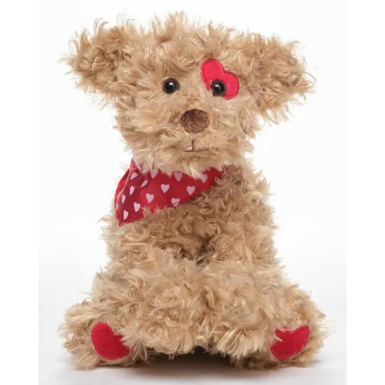 Bearington Harry Hugglesmore The Valentine's Day Stuffed Animal, 11 Inch Brown Puppy Stuffed Animal, Ideal for Valentine's Day Gifts, For Ages 3-14 {1}