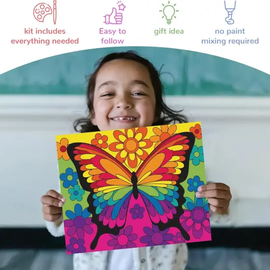 3 Pack Kids Paint by Numbers Kit, Pre-Drawn Canvas Painting, Includes 8x10 inch Framed Canvas with 18 Acrylic Paints, 5 Brushes, Perfect Creative Gifts & Arts and Crafts for Kids {4}