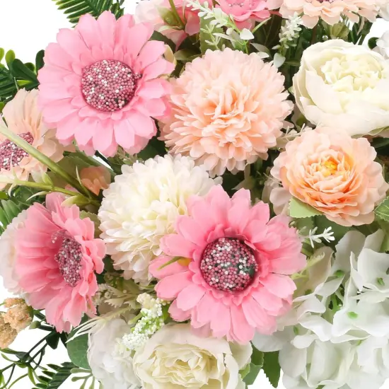 Summer Tabletop Floral Arrangements Artificial Flowers Fake Flowers Bouquet with Mums African Daisies Silk Flower {2}