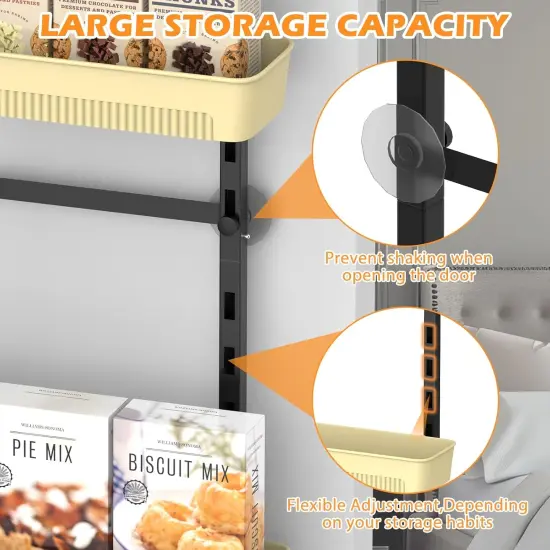 9-Tier Over The Door Pantry Organizer with Adjustable Baskets - No Drilling Wall-Mounted Spice Rack Shelves, Bathroom, Laundry & Closet {4}